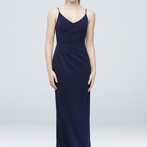David’s Bridal Navy Bridesmaid Dress